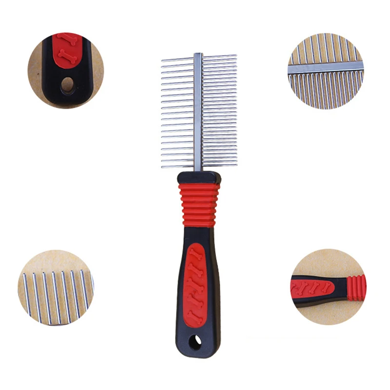 

ThinBest Metal Dog Combs for Grooming Shedding Dematting Stainless Wide Deshedding Tools Hair Brush Dogs Cats Undercoat Supplies