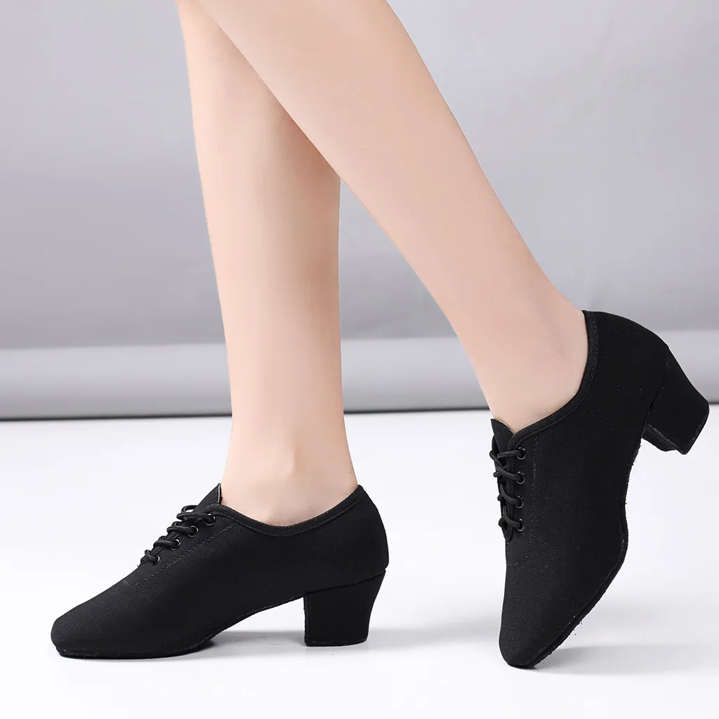 Удобная женская обувь на низком каблуке Танцевальная Обувь для бальных танцев