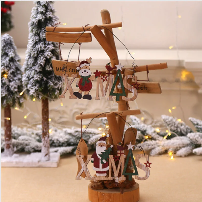 Новогоднее украшение с буквенным логотипом для дома деревянная подвеска