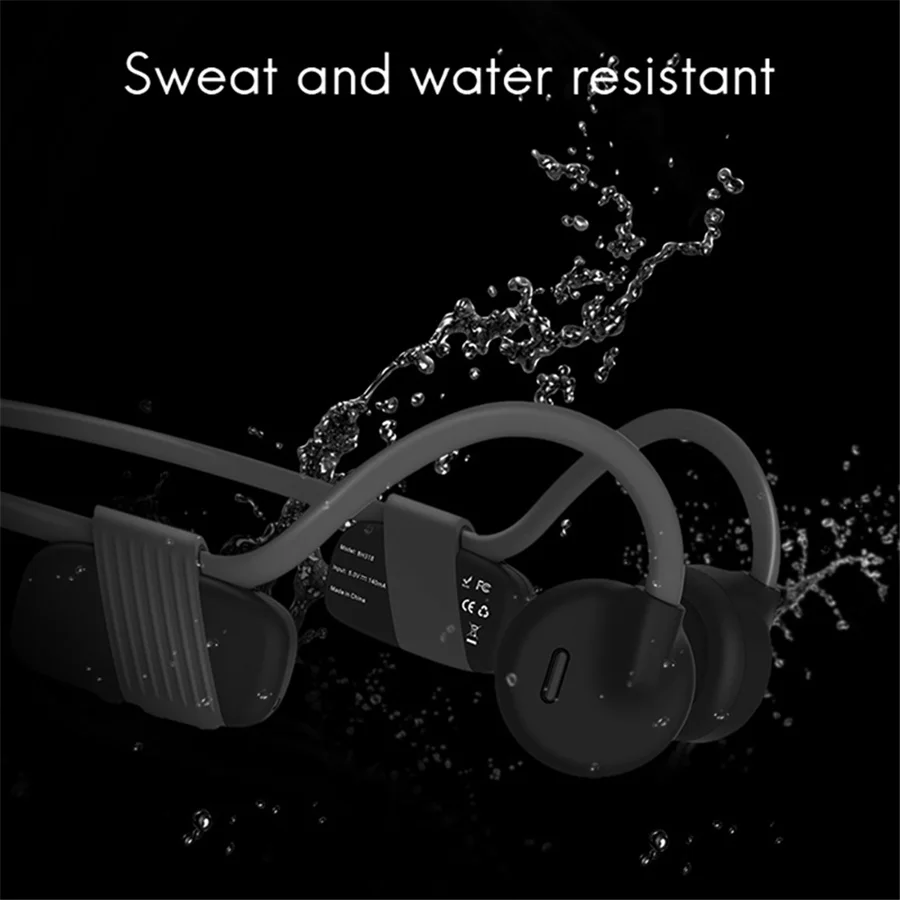 

Bone Conduction Earphone Wireless Bluetooth V5.0 Headphone With Mic Waterproof Stereo Sound Hands-Free Headset For Sports