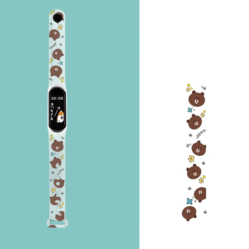 

Strap For Xiaomi Mi Band 6 5 Silicone Replacement Bracelet Mi5 Mi4 Transparent Carton Wristbands for xiaomi mi band6 5 4 6 Strap