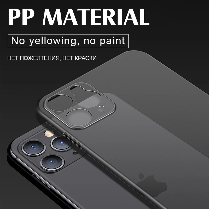 KEYSION Shockproof 0.3MM Ultra Thin Case for iPhone 11 Pro Max Matte Back Phone Cover XS XR X |