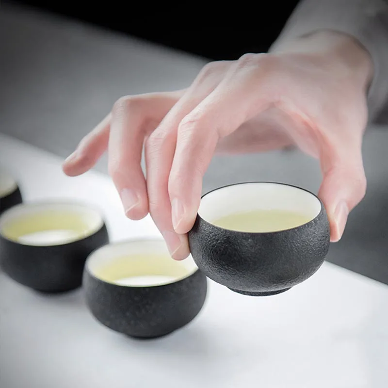 Грубая гончарная керамика Black Zen в японском стиле чайный набор кунг фу чайная