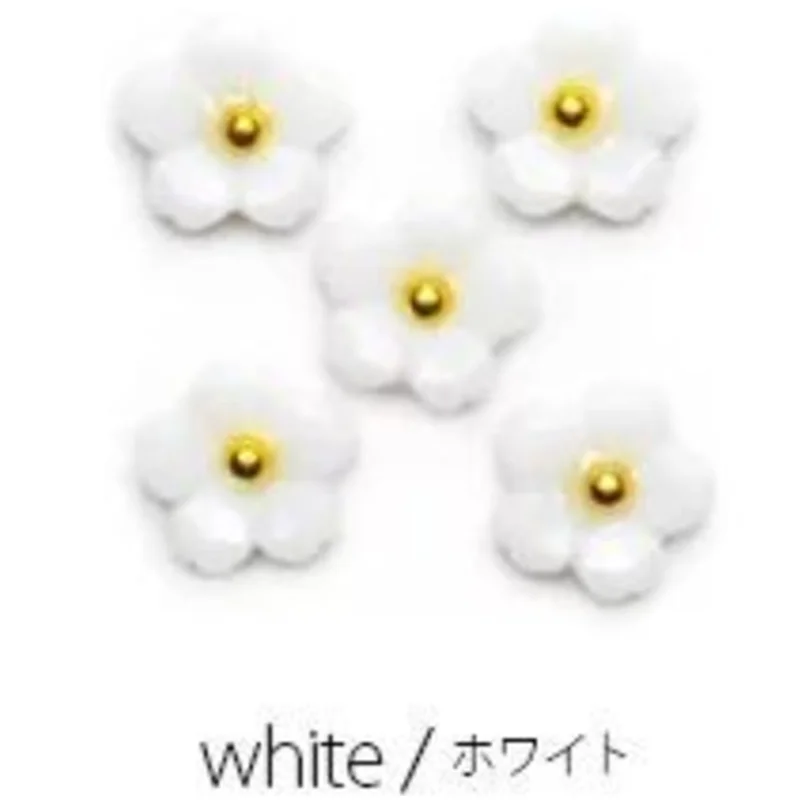 10pcs white 10 шт./пакет 3D нейл-арта декоративная наклейка для ногтей Kawaii Flower, «сделай сам» для ногтей, инструменты для укладки волос для маникюра - Цвет: 10pcs white