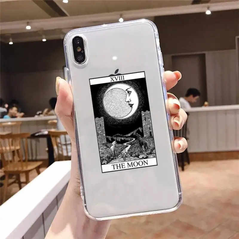 

Tarot Card Skull Mysterious Pattern Phone Case Transparent soft For iphone 5 5s 5c se 6 6s 7 8 11 12 plus mini x xs xr pro max