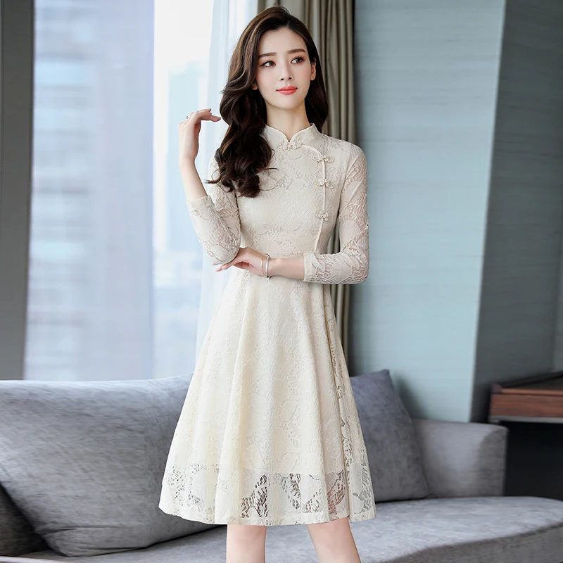 elegant chinese dress modern cheongsam satin dress chinese wedding dress cheongsam traditional chinese dress qipao - Цвет: color1