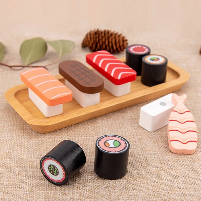 

FBIL-детская кухня миниатюрная еда имитация суши 3D DIY деревянные игры ролевые игры магнитные игрушки для детей кухонный набор