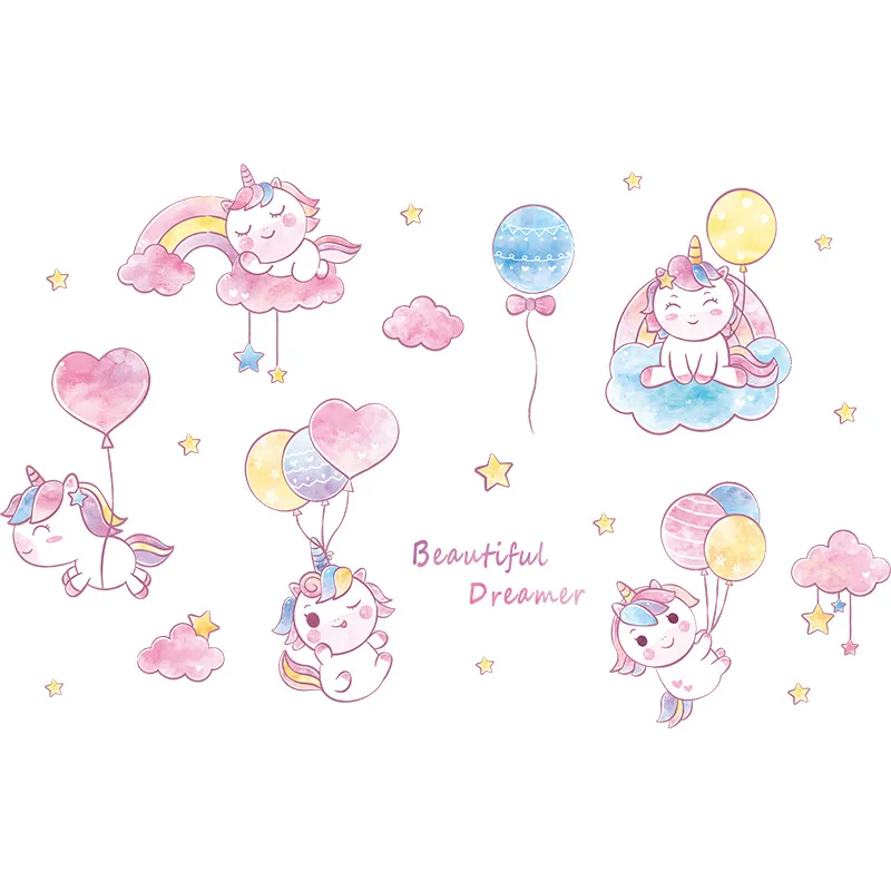 

Cartoon Cute Wall Stickers Kawaii Home Decor Girls Bedroom Kids Room Decoration DIY Decals Vinyl Wallpaper