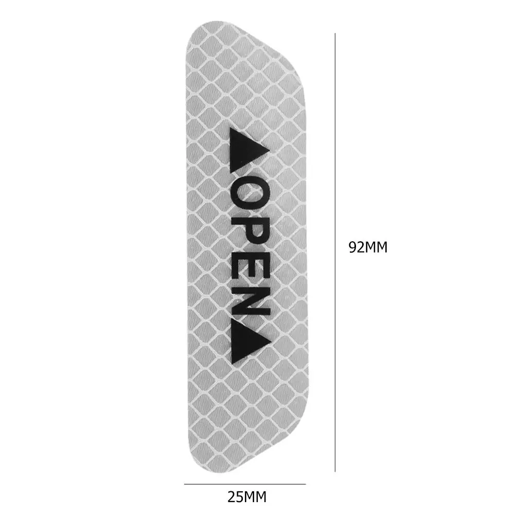 

4pcs Car OPEN Reflective Tape Warning Mark Reflective Open Notice Bicycle Accessories Exterior Car Door Stickers DIY