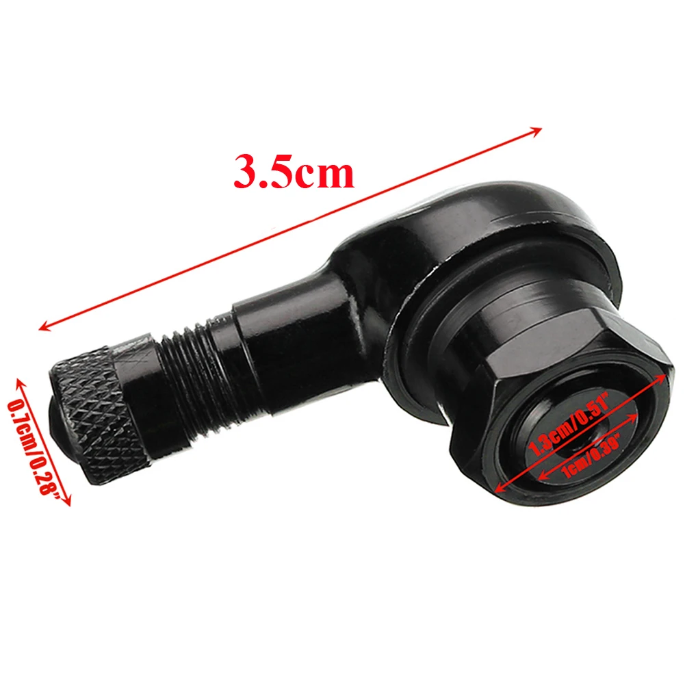 

2x Black CNC Motorcycle 90 Degree Angle Wheel Tire Stem Tubeless Valve Aluminum Alloy NCY Leak-proof TWPO Valve For Wheel Parts