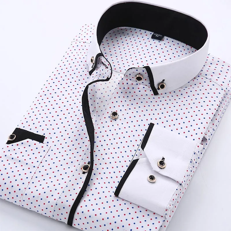 2020 мужские платье в деловом стиле рубашка большого размера Модная Повседневная с