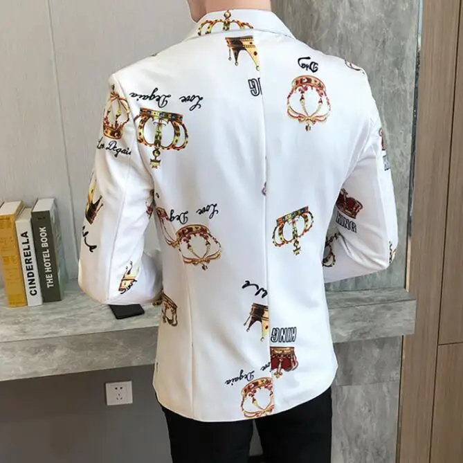 Брендовый Мужской Блейзер повседневный костюм куртка приталенный для смокинга с