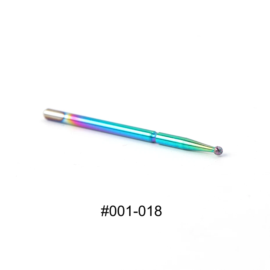 001-018 1 шт. радужные стальные сверла для ногтей, алмазные сверла, карбидные фрезы, электрические маникюрные сверла машины, аксессуары, инструмент BE1514 - Цвет: 001-018