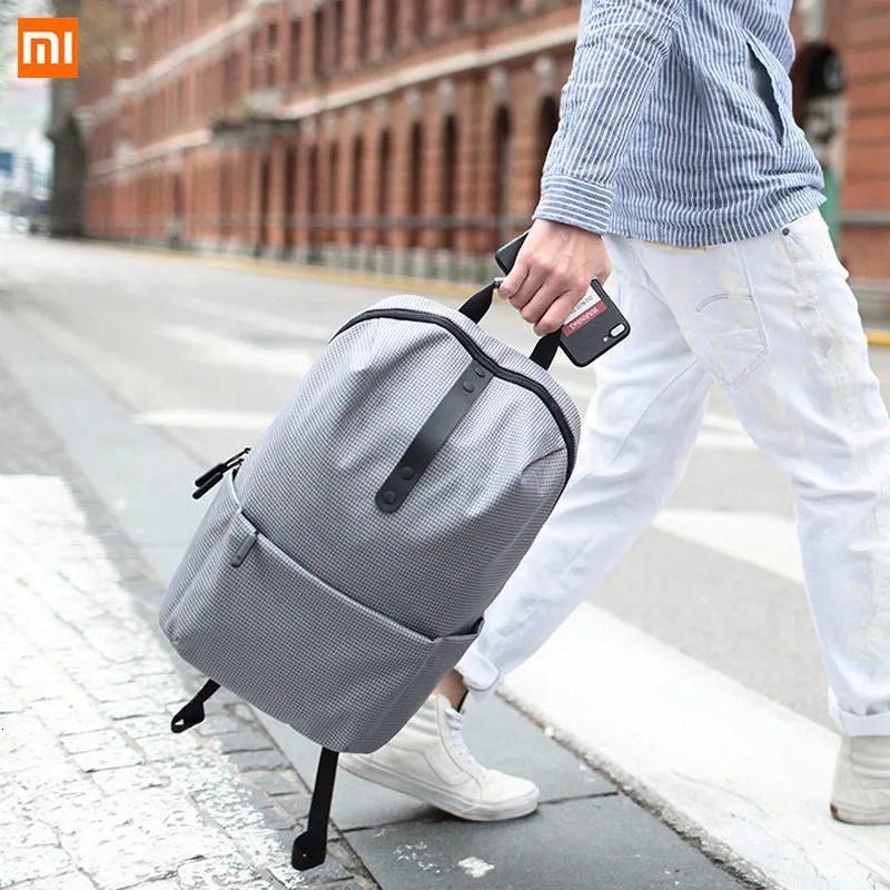 Повседневный Рюкзак Xiaomi Mijia мужские однотонные рюкзаки из полиэстера для девушек