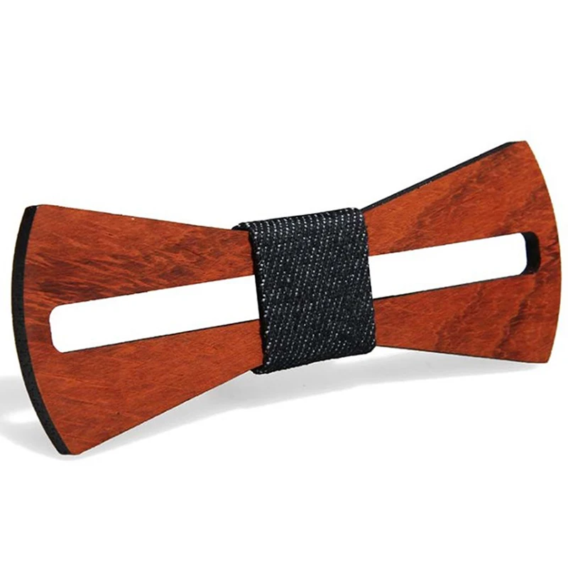 

Fashion Wooden Bow Tie For Men Unisex Hollow Out Carved Retro Wooden Neck Ties Adjustable Strap Vintage Bowtie
