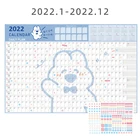 Настенный календарь на 2022 год с наклейкой, милый ежедневный обучающий ежедневник на 365 дней, ежегодный календарь, периодический планировщик