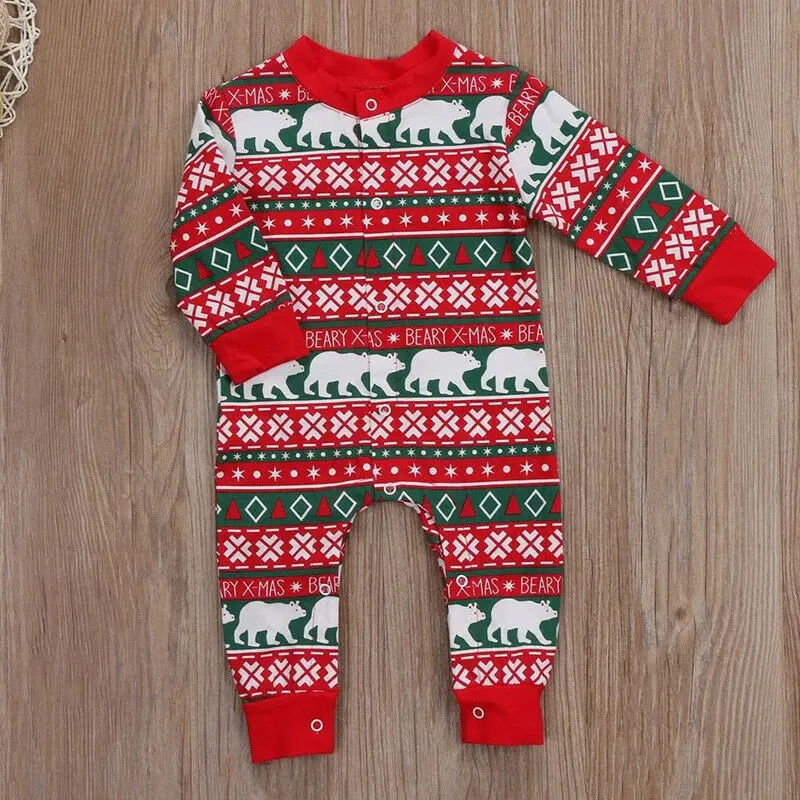 Pudcoco/Рождественская Одежда для новорожденных девочек и мальчиков Комбинезон с