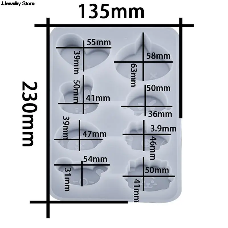 1 шт. мультяшная силиконовая форма для смолы Мыло ручной работы брелок формы