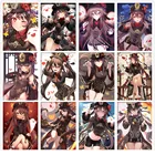 Алмазная 5D картина сделай сам с полным заполнением, игра Genshin Impact Hutao, Алмазная мозаика, мультяшная девушка, вышивка крестиком, домашний декор, подарок