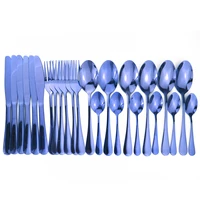 24pcs shiy luxury gold cutlery sets wedding tableware forks knives spoons silverware travel cutlery set dropshipping