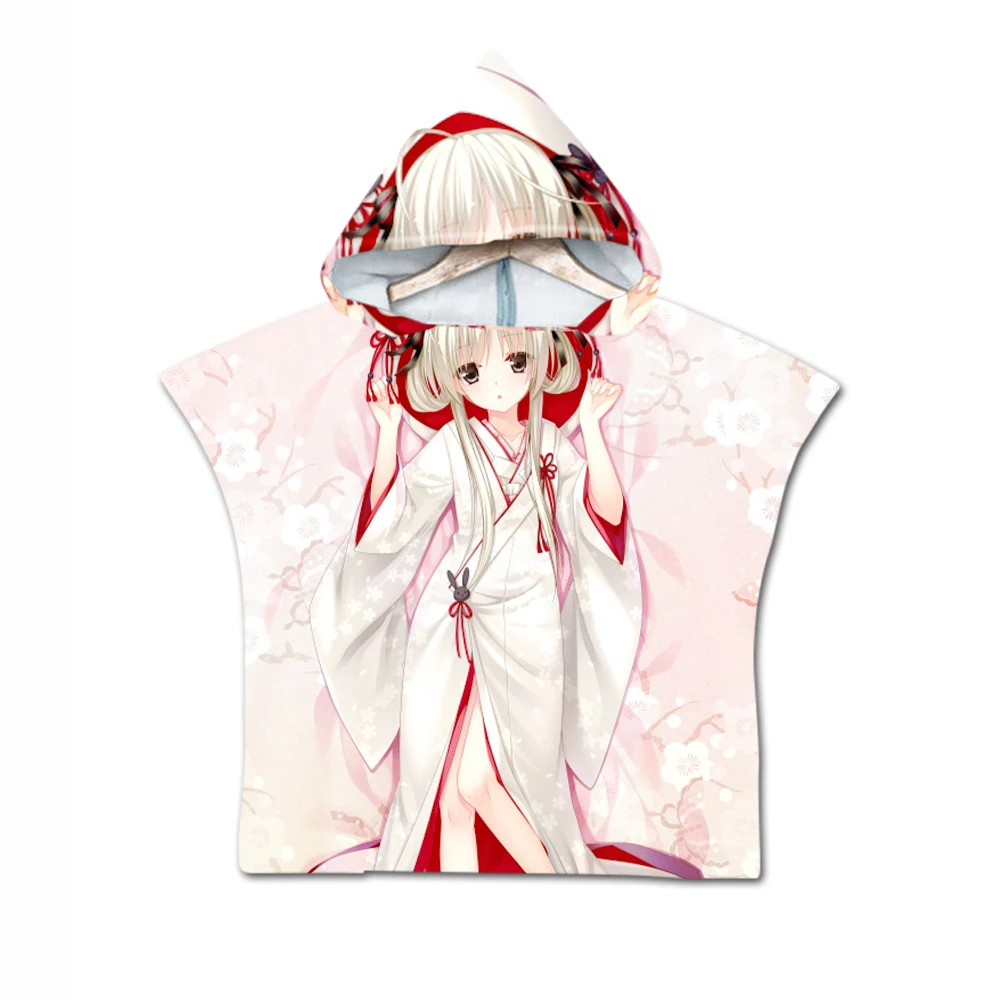 Пляжное полотенце в стиле аниме для красивой девушки одеяло впитывающие Детские