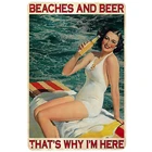 Пляжи и пиво, печатные винтажные строительные знаки, Забавный постер, декор для бара, паба, клуба, украшение для гостиной, дома