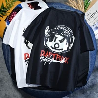 2021 new ins cartoon short sleeved t shirt mens tide brand hong kong style ins trend loose bottoming shirt couple cotton top