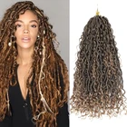 Goddess Crochet Locs Плетение Волос Искусственные Locs река наращивание волос кудрявый синтетический Упругие волосы плетение, косички, предварительно петли