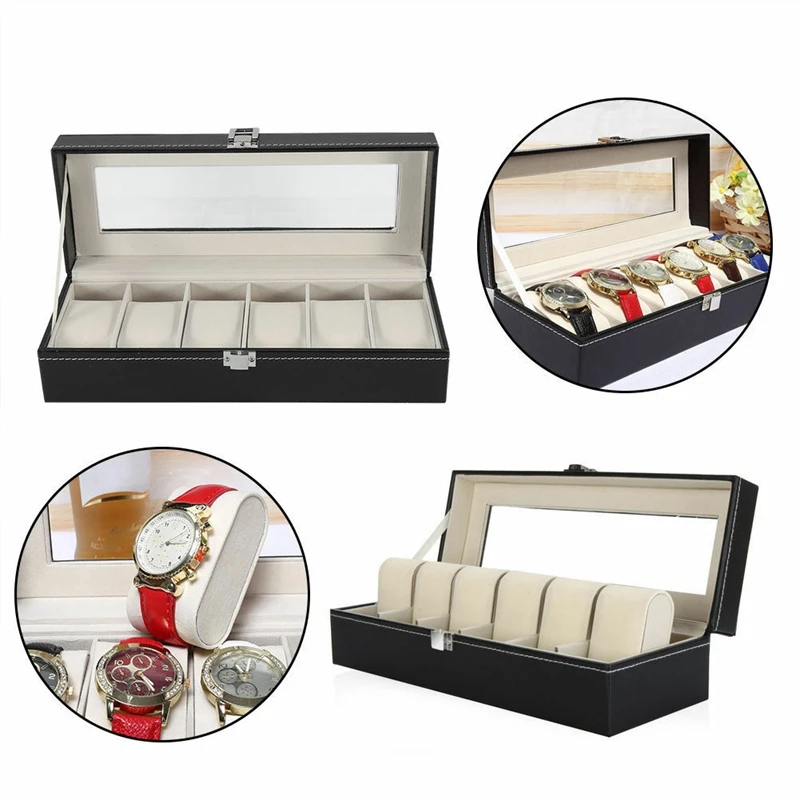 3/6/12 кожаная коробка для часов чехол унисекс наручные Дисплей ювелирных изделий
