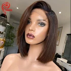 Hesperis Ombre Bob парики на шнуровке 4x4 бразильские волосы Remy короткие человеческие волосы для женщин 5,5x4,5 шелковые Базовые Парики человеческие волосы