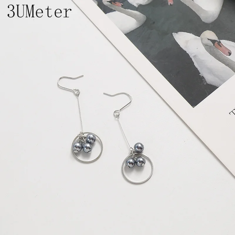 3UMeter 2019 Новый Серый сильного холода серьги для Для женщин в Корейском стиле