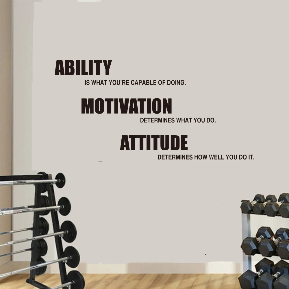 

Motivational Quote Gym Wall Decal Wall Stickers For GYM Decor Removable Decor Creative Waterproof Art Quote Wall Decals