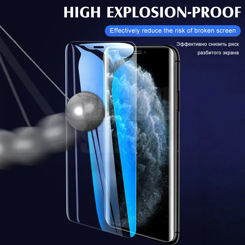 УФ-пленка 100D полное покрытие закаленное стекло для iPhone 11 Pro XS Max XR X протектор для iPhone 6 7 8 6s Plus Защитная пленка для экрана