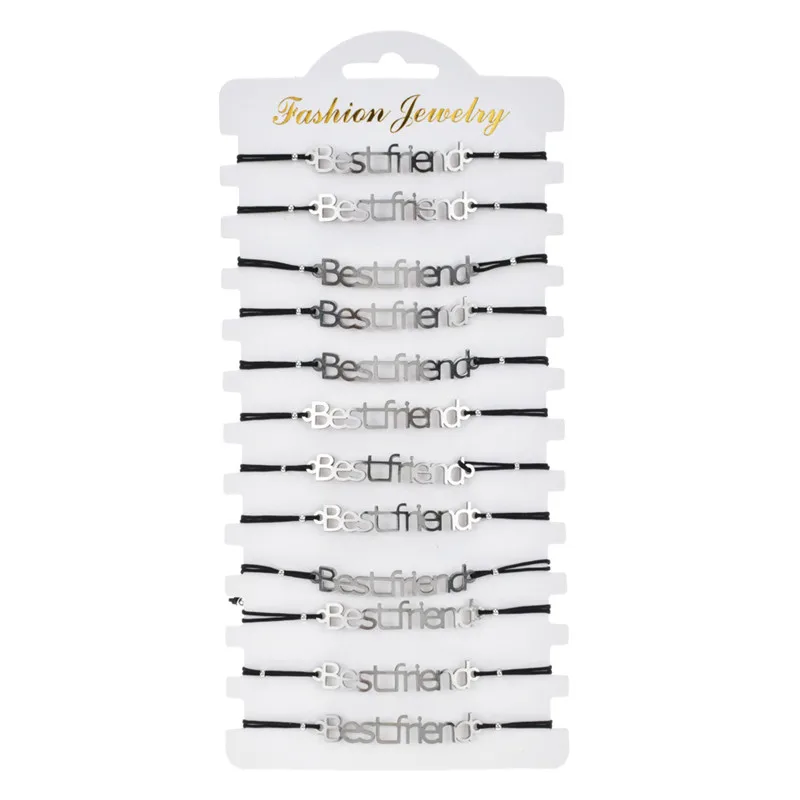 12 шт./компл. модные плетеные браслеты ручной работы из веревки и цепочки