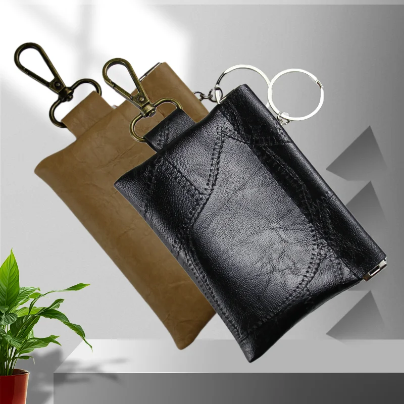 Кожаный кошелек для ключей с брелоком длинный Карманный Кошелек монет Мужская