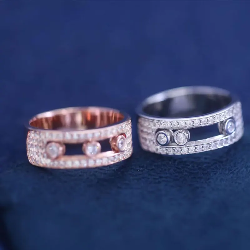 

Women's classic 925 Sterling Silver slip ring with three diamonds, original jewelry, eye-catching ring