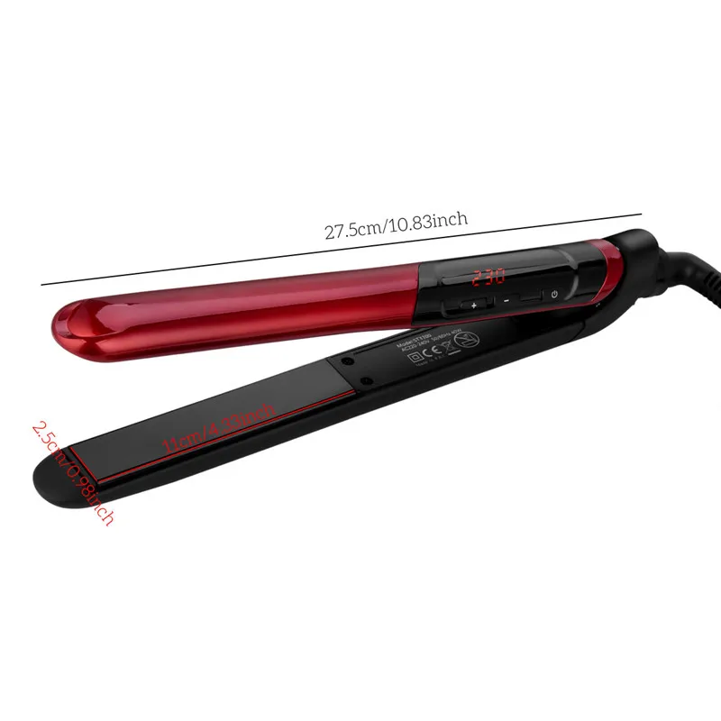 

2 in 1 Mini Hair Straightener Professional Straightening Curling Wand Adjustable Temperature Flat Iron LCD Display Hair Styler45