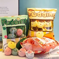 a bag of eight snack pudding zipper bag soft cute animal plush pillow doll toy cartoon children plush pillow christmas toy gift