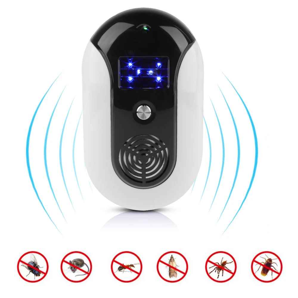 US EU Plug Электронный ультразвуковой от вредителей Отклонить Отпугиватель москитов