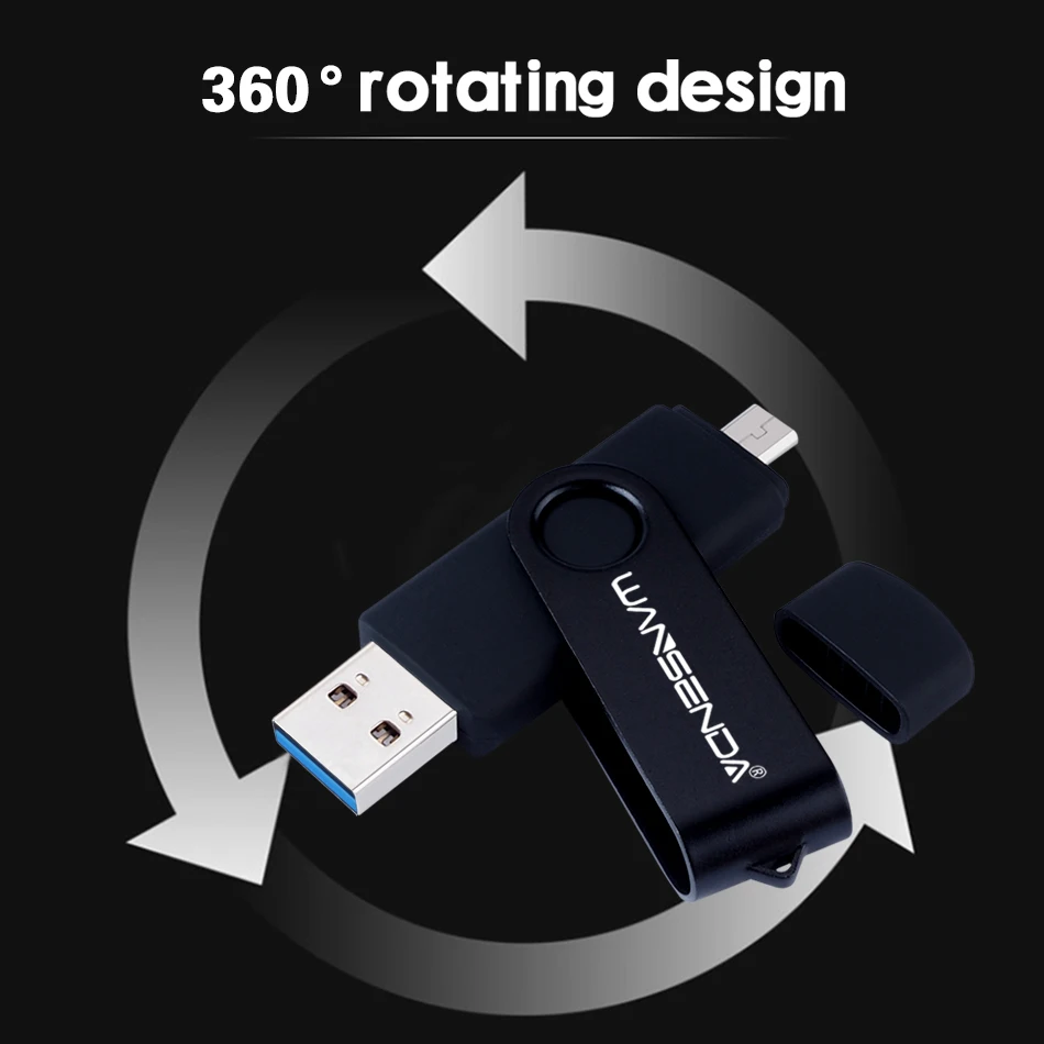 WANSENDA USB 3 0 OTG флэш накопитель для Android Мобильная ручка 32 Гб 64 128 ГБ 256 2 в 1