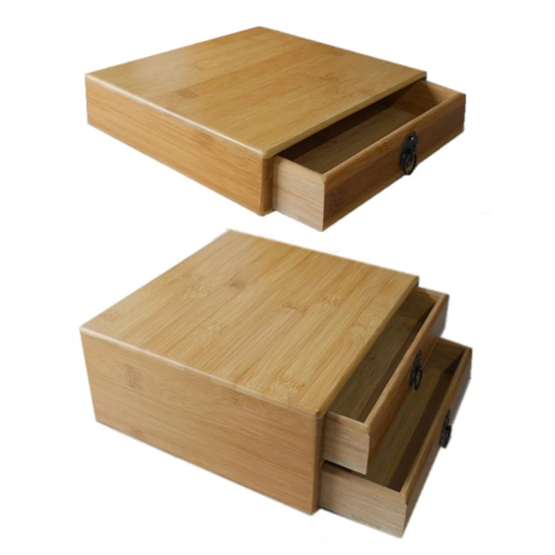 

Natural Bamboo Pu'er Tea Canister Box Wood Color Tea Tray Kung Fu Set Teaware Ac P9YB