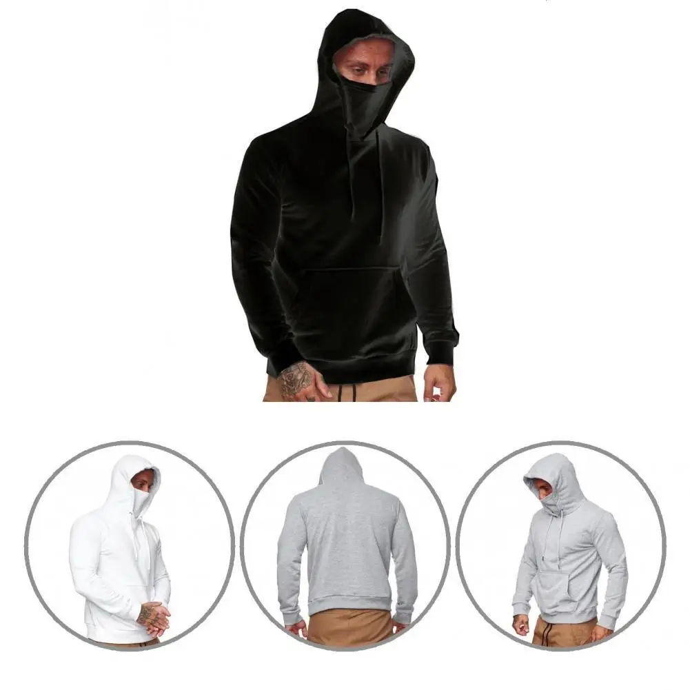 

Толстовка мужская с большим карманом, приятная для кожи, свободная зимняя кофта с капюшоном, для улицы