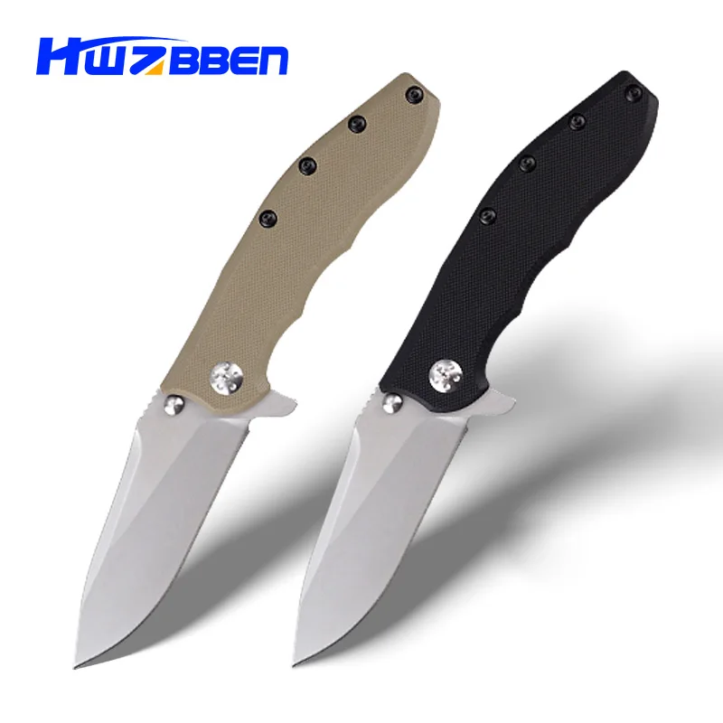 

HWZBBEN G10 handle 8Cr13MoV Steel Hunting Knife Outdoor Survival EDC Pocket Rescue Tool Hiking Camping Diving Folding Knives