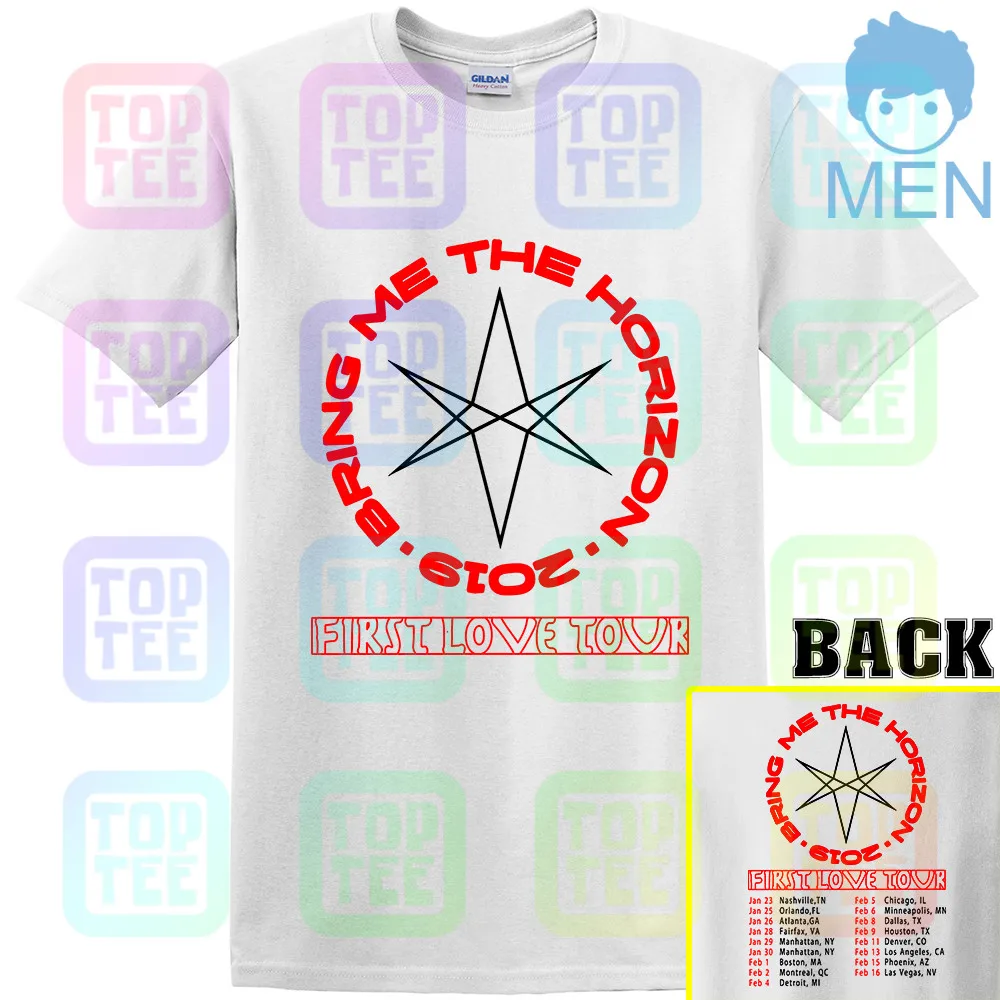 Белый Редкие товары Bring Me the Horizon First Love tour футболка S-3XL - Цвет: Белый