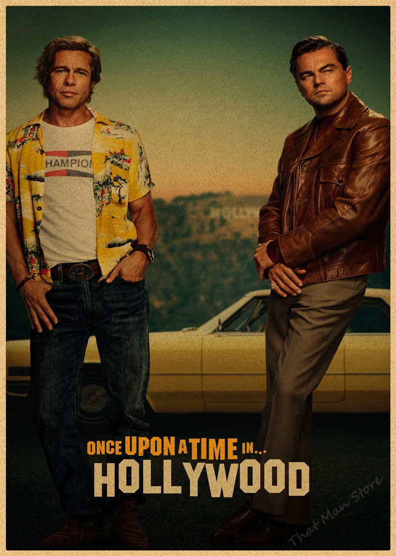 Фильм крафт плакат один раз на время в Голливуде художественные принты винтажные декоративные картины на стену Квентин Тарантино плакат подарок