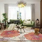 Модный современный американский оранжевый большой цветок для гостиной прикроватный коврик для спальни напольный коврик на заказ