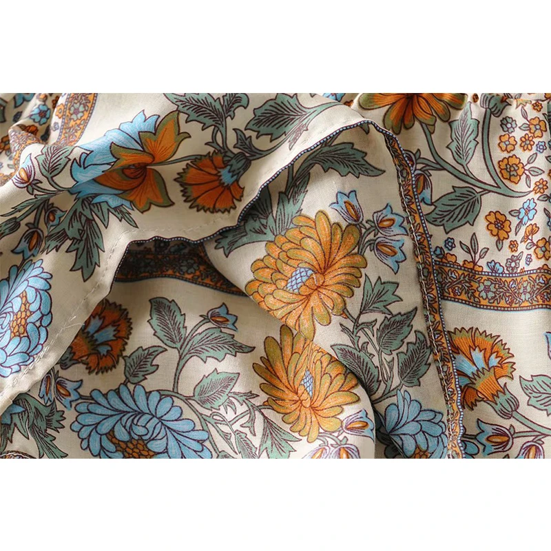 

2020 Spring New Short Pants Drawstring Elastic Waist Printed Casual Loose Plus Size Pants Women's Wide-leg Short Feminino