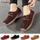 Женские замшевые лоферы на плоской подошве, Размеры 35-42