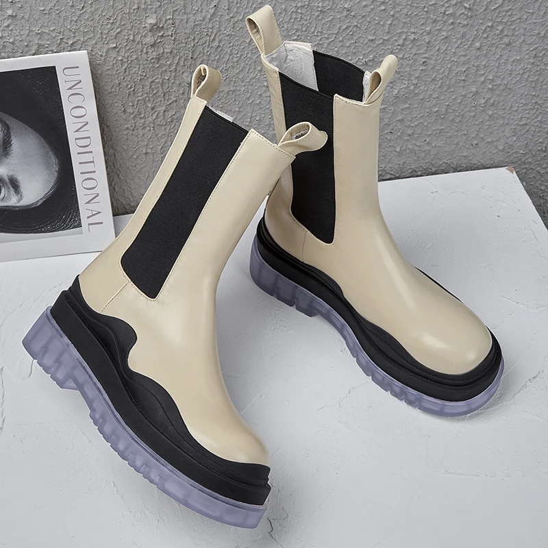 

Winter Chunky Heel Ankle Boots Women Black Chelsea Boots Platform Women Fashion Luxury Boots Spring Autumn Shoes Women
