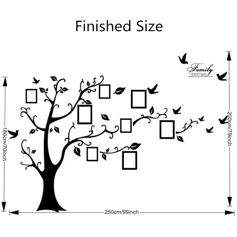 Наклейки на стену в виде дерева ПВХ черные 3d-наклейки сделай сам для фотографий